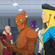 Zachary Quinto voices Robot and Steven Yeun voices Mark Grayson in Invincible